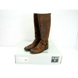 Frye Leather Medium Calf Riding Boots Phillip Harness Tall Size US 10M Cognac